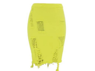 Ženska poderana mini kratka suknja od kameno ispranog trapera, rastezljiva, visokog struka, traper pencil suknja do koljena, traperica