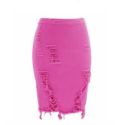 Ženska poderana mini kratka suknja od kameno ispranog trapera, rastezljiva, visokog struka, traper pencil suknja do koljena, traperica