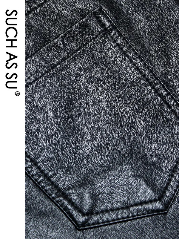 SUCH AS SU za cijelu sezonu 2023. Ženska suknja od PU kože do koljena SML XL XXL XXXL 4XL Ženska crna suknja s jednim kopčanjem veće veličine