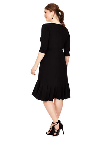 Плюс размер Секси лятна рокля с V-образно деколте и обгръщаща се дамска черна рокля с волани, завързана на гърба, A-line работна офис рокля, голям размер 8XL