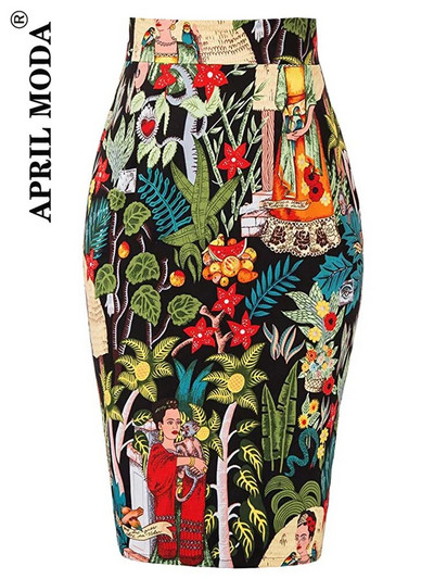 Bavlnená letná bandážová sukňa Dámska priliehavá korčuliarska midi dĺžka Dámska retro vintage ležérna sukňa s vysokým pásom do práce