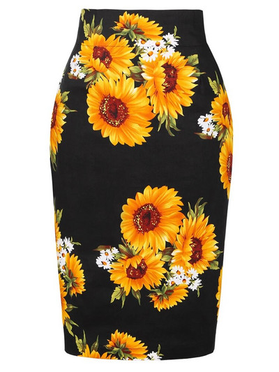 Bavlnená letná bandážová sukňa Dámska priliehavá korčuliarska midi dĺžka Dámska retro vintage ležérna sukňa s vysokým pásom do práce