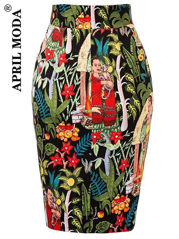 Bavlnená letná bandážová sukňa Dámska priliehavá korčuliarska midi dĺžka Dámska retro vintage ležérna sukňa s vysokým pásom do práce