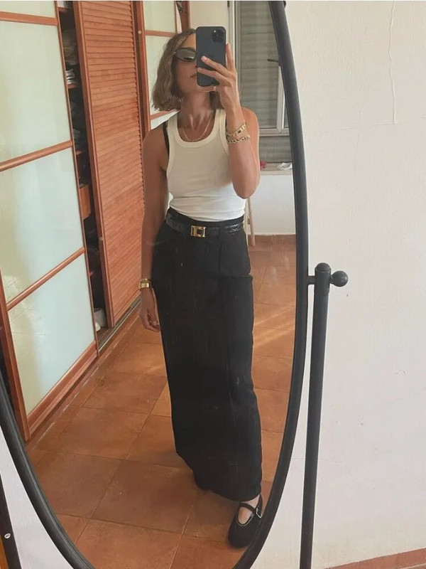 Tossy Patchwork uska duga suknja visokog struka Ženska jednobojna high street elegantna modna bešavna vintage bijela ženska maksi suknja