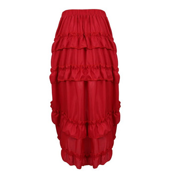 Γυναικείες φούστες Steampunk Γοτθικά ακανόνιστα βολάν Πειρατική φούστα Shirring Πλισέ πάρτι Maxi Μακριά Φούστα Κοστούμια Plus Size S-6XL
