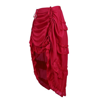 Γυναικείες φούστες Steampunk Γοτθικά ακανόνιστα βολάν Πειρατική φούστα Shirring Πλισέ πάρτι Maxi Μακριά Φούστα Κοστούμια Plus Size S-6XL