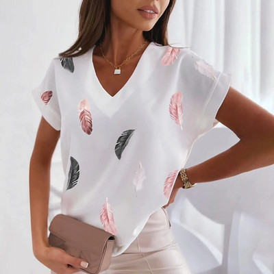 Tricou cu decolteu în V Moda 3d Transparentă Y2k alb-negru cu carouri Îmbrăcăminte ocazională de vară cu mânecă scurtă Tricou clasic liber drăguț pentru femei Top