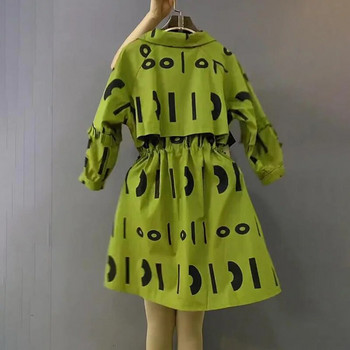 Κορεατικά γράμματα με εκτυπωτικό γιακά με μισό μανίκι Φούστα με ομπρέλα Fashion Plus Size Καλοκαιρινά ρούχα για Γυναικεία Μίνι φορέματα μέσης