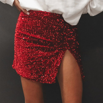 2023 Sequin Φούστες Γυναικείες Glitter Ασημί κοντές φούστες Γυναικεία μόδα Ψηλόμεση Μίνι καλοκαιρινές φούστες Γυαλιστερά σέξι ρούχα για πάρτι
