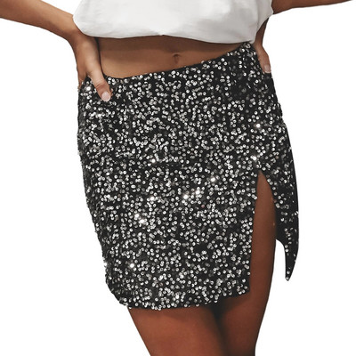 2023 fuste cu paiete femei cu sclipici argintiu fuste scurte femei moda talie înaltă mini fuste de vară haine strălucitoare sexy de petrecere