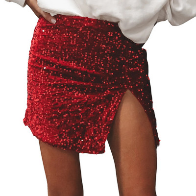 2023 fuste cu paiete femei cu sclipici argintiu fuste scurte femei moda talie înaltă mini fuste de vară haine strălucitoare sexy de petrecere