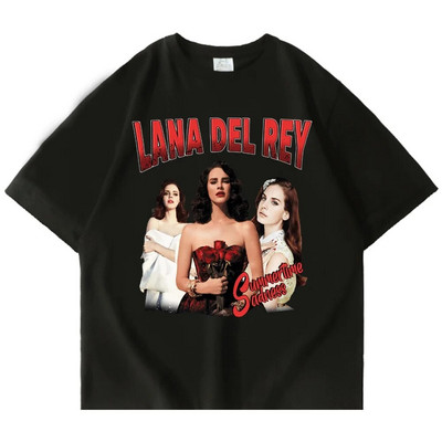 Tricou nou Lana Del Rey Ldr cu imprimeu grafic Fashion Streetwear, cu mâneci scurte, ocazional, cu gât crew, tricou pentru femei
