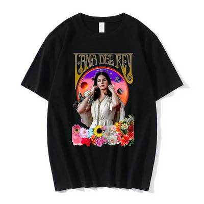 Tricou nou Lana Del Rey Ldr cu imprimeu grafic Fashion Streetwear, cu mâneci scurte, ocazional, cu gât crew, tricou pentru femei