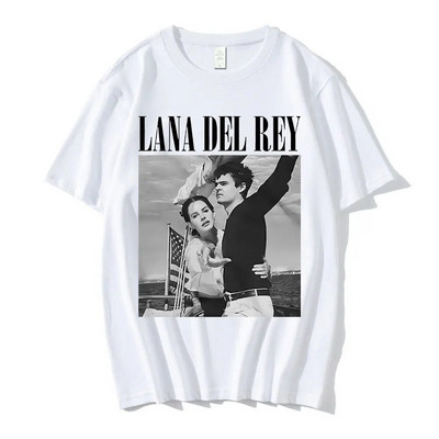Tricou nou Lana Del Rey Ldr cu imprimeu grafic Fashion Streetwear, cu mâneci scurte, ocazional, cu gât crew, tricou pentru femei
