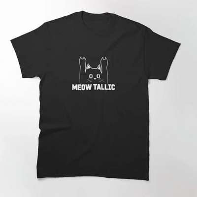 Funny Cat Meowtallica Cat Rock Music Graphic Print Majica Rock Music Modna majica s okruglim izrezom kratkih rukava Ženska velika veličina