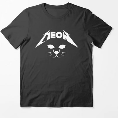 Funny Cat Meowtallica Cat Rock Music Graphic Print Majica Rock Music Modna majica s okruglim izrezom kratkih rukava Ženska velika veličina