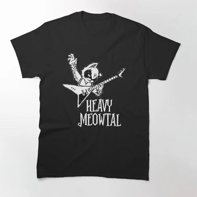 Funny Cat Meowtallica Cat Rock Music Graphic Print Majica Rock Music Modna majica s okruglim izrezom kratkih rukava Ženska velika veličina