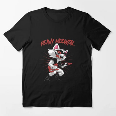 Funny Cat Meowtallica Cat Rock Music Graphic Print Majica Rock Music Modna majica s okruglim izrezom kratkih rukava Ženska velika veličina