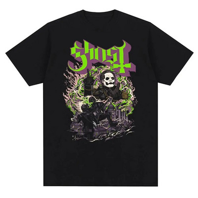 Jauns Ghost Rock Band grafisks T krekls ar apdruku vīriešiem Sieviešu modes ikdienas roka ielas apģērbs ar īsām piedurknēm liela izmēra T krekls unisex