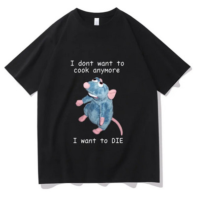Ljetna Harajuku majica kratkih rukava Mouse I don't want to cook Majica s grafičkim printom Modna ležerna majica kratkih rukava velikih veličina Ženska