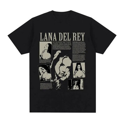 Cântăreața Lana Del Rey Tricou cu imprimeu Bărbați Femei Moda Hip Hop Streetwear Harajuku Tricou cu mânecă scurtă Plus Size Unisex