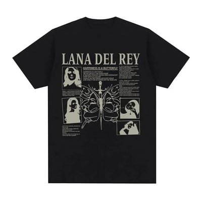 Cântăreața Lana Del Rey Tricou cu imprimeu Bărbați Femei Moda Hip Hop Streetwear Harajuku Tricou cu mânecă scurtă Plus Size Unisex