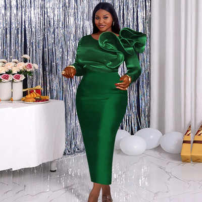 Elegáns fodros buliruha nőknek, molett, szexi női, női zöld ruhák esküvőre, születésnapra, női hosszú báli ruhák,