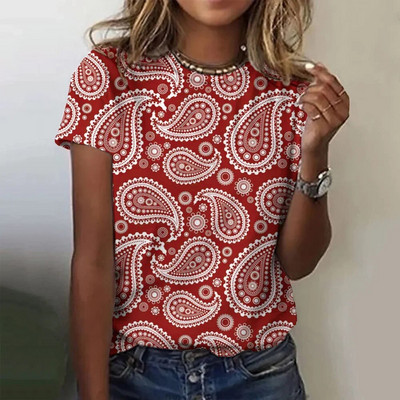 Tricou cu mânecă scurtă la modă de vară pentru femei, cu gât în formă de O, cu imprimare grafică, Topuri vintage, Pulover Harajuku, haine supradimensionate pentru femei