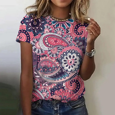 Tricou cu mânecă scurtă la modă de vară pentru femei, cu gât în formă de O, cu imprimare grafică, Topuri vintage, Pulover Harajuku, haine supradimensionate pentru femei