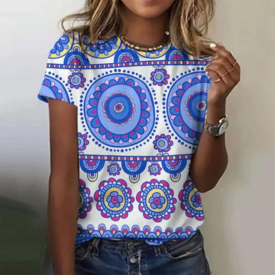 Tricou cu mânecă scurtă la modă de vară pentru femei, cu gât în formă de O, cu imprimare grafică, Topuri vintage, Pulover Harajuku, haine supradimensionate pentru femei