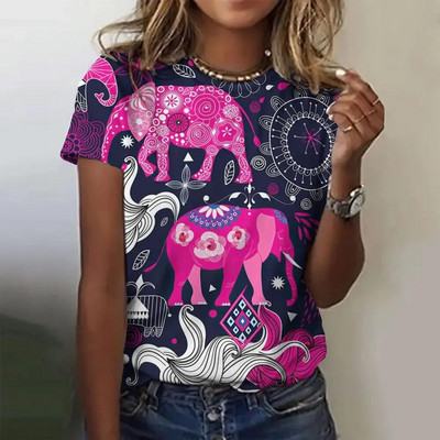 Tricou cu mânecă scurtă la modă de vară pentru femei, cu gât în formă de O, cu imprimare grafică, Topuri vintage, Pulover Harajuku, haine supradimensionate pentru femei