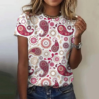 Tricou cu mânecă scurtă la modă de vară pentru femei, cu gât în formă de O, cu imprimare grafică, Topuri vintage, Pulover Harajuku, haine supradimensionate pentru femei