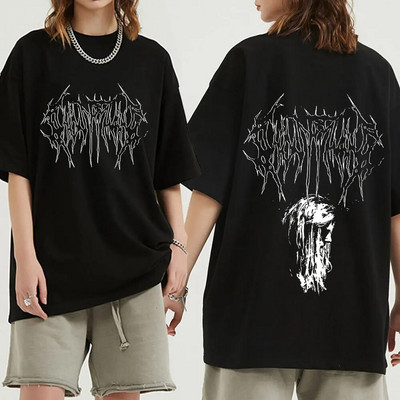 Ghostemane Graphic Print póló Divat Hip Hop Metal Rock Gothic póló Streetwear Nagy méretű póló Női