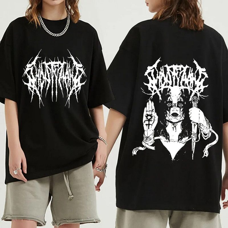 Ghostemane Graphic Print póló Divat Hip Hop Metal Rock Gothic póló Streetwear Nagy méretű póló Női