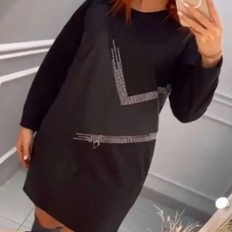 Crna široka ženska haljina dugih rukava velike veličine 3XL, seksi print, afrički elegantne retro vintage ležerne midi haljine Besplatna dostava 30