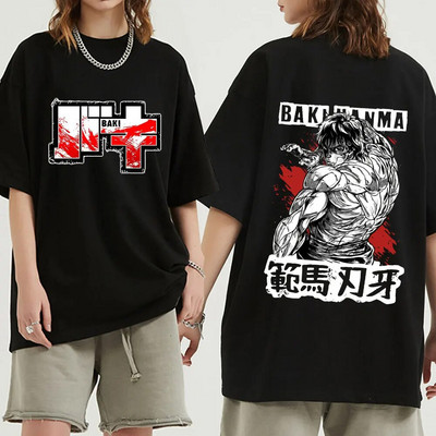 Japanska anime Baki Hanma The Grappler majica kratkih rukava s grafičkim printom Ležerna modna ženska majica s okruglim izrezom kratkih rukava i velikih veličina