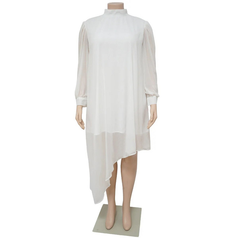 Îmbrăcăminte pentru femei de mărime mare Rochii neregulate cu mânecă lungă largi, rochii sexy de petrecere de toamnă 2022, rochie din șifon pentru damă