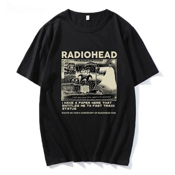 Radiohead Graphic Print Μπλουζάκι Hip Hop Rock Band T Shirt Μόδα Casual Crew λαιμόκοψη κοντό μανίκι συν μέγεθος γυναικείο μπλουζάκι