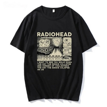 Radiohead Graphic Print Μπλουζάκι Hip Hop Rock Band T Shirt Μόδα Casual Crew λαιμόκοψη κοντό μανίκι συν μέγεθος γυναικείο μπλουζάκι