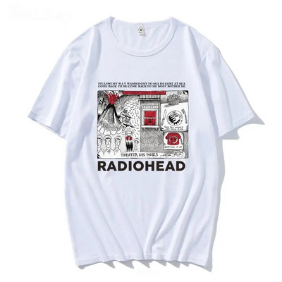 Majica kratkih rukava Radiohead s grafičkim printom Hip Hop Rock Band Majica s kratkim rukavima Modna ležerna majica s okruglim izrezom kratkih rukava Ženska velika veličina