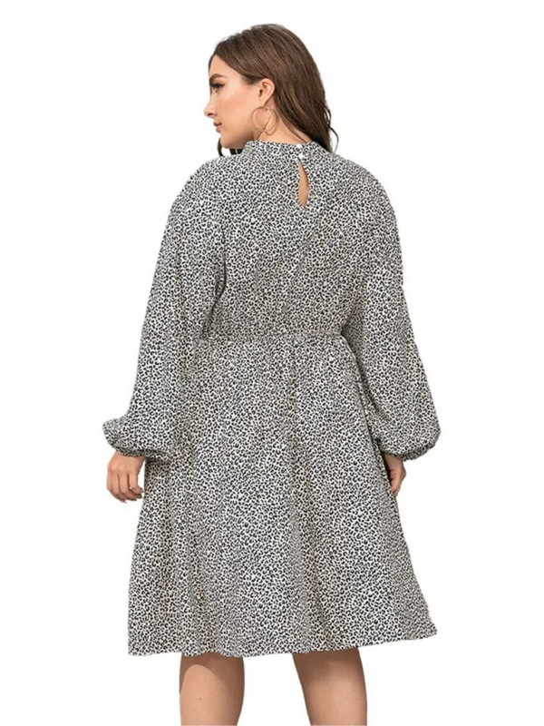 Φθινοπωρινό μίντι γυναικείο φόρεμα με πουά στάμπα Modis Loose βολάν Πλισέ γυναικεία φορέματα Μακρυμάνικο casual γυναικείο φόρεμα 2023