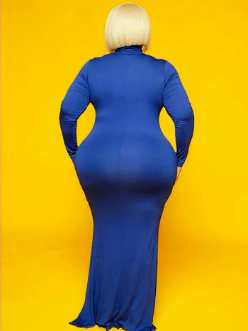 Γυναικεία φορέματα σε μεγάλο μέγεθος για γενέθλια ζιβάγκο Maxi μακρυμάνικο ψηλόμεσο κομψό καθημερινό φόρεμα Χονδρική μαζική αποστολή