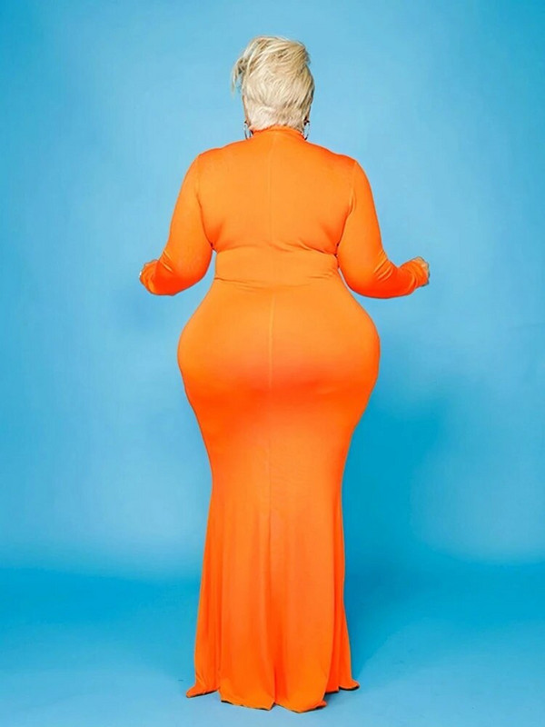 Haljine veće veličine za žene Rođendanska dolčevita Maxi dugih rukava visokog struka Elegantna ležerna haljina Veleprodaja na veliko Dropshipping