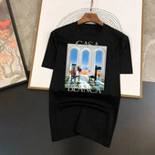 Vintage High Street CASA póló, nyomott nagy méretű hip-hop pólók Harajuku alkalmi laza női férfi rövid ujjú felsők Ingyenes szállítás