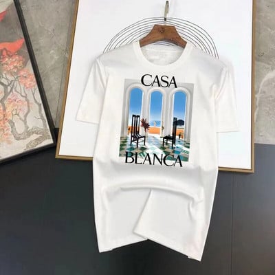 Vintage High Street CASA póló, nyomott nagy méretű hip-hop pólók Harajuku alkalmi laza női férfi rövid ujjú felsők Ingyenes szállítás