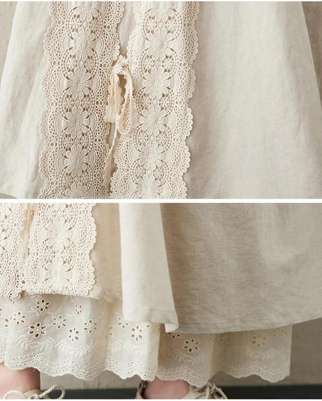 Didelio dydžio 4XL 100KG Pavasarinis moteriškas klostuotas sijonas Japoniškas medvilninis lininis sijonas Lolita sijonas