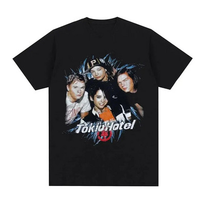 Rock Band Tokio Hotel Kaulitz Graphic Print Μπλουζάκι Μόδα πανκ κοντό μανίκι Casual Hip op Streetwear Plus Size T Shirt Γυναικεία