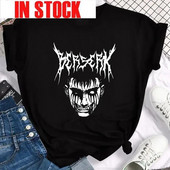 Tricou cu imprimeu grafic Anime japonez Berserk, ocazional, de modă, vintage, cu mânecă scurtă, cu mânecă scurtă, de dimensiuni mari, pentru femei