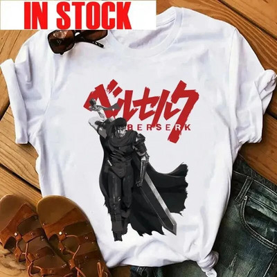 Tricou cu imprimeu grafic Anime japonez Berserk, ocazional, de modă, vintage, cu mânecă scurtă, cu mânecă scurtă, de dimensiuni mari, pentru femei
