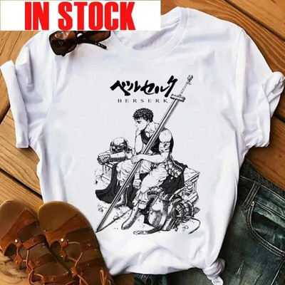 Tricou cu imprimeu grafic Anime japonez Berserk, ocazional, de modă, vintage, cu mânecă scurtă, cu mânecă scurtă, de dimensiuni mari, pentru femei